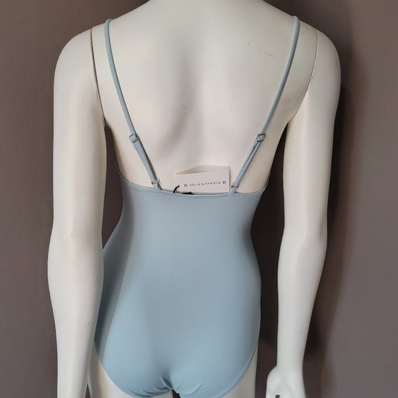 Solid & Striped The Kelsey Cutout One Piece Swimsuit in Pastel Blue Size XS - Picture 4 of 14